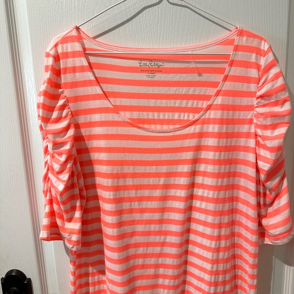 Lilly Pulitzer Neon Orange and White Striped Kaley Dress - Picture 6 of 9